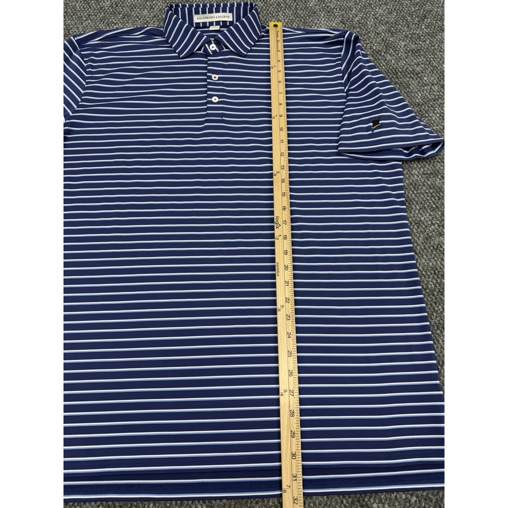 Holderness & Bourne Men's XL Blue Golf Performance Polo Shirt Squires Golf Club - Picture 9 of 10